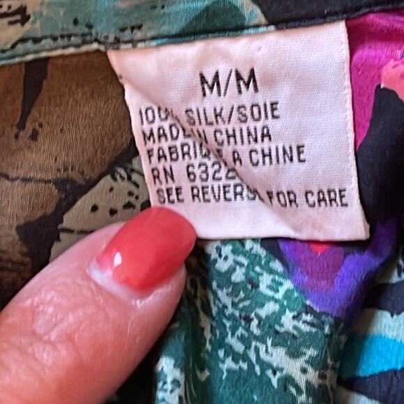 Ted Lapidus Paris Couture Vintage 1960's Silk Shirt Long Sleeve Men’s Unisex Med - Picture 4 of 5